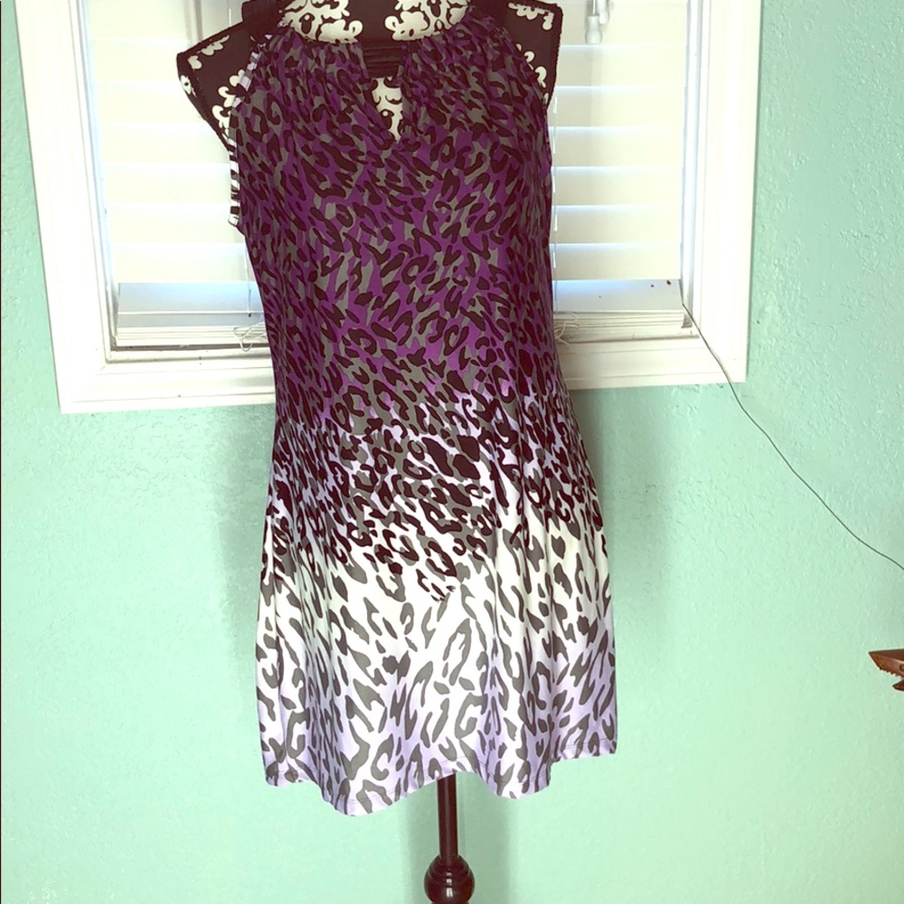 Leopard purple ombré dress